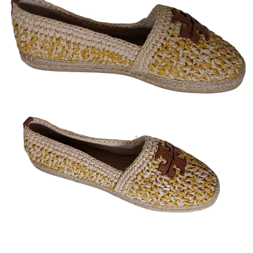 Tory Burch Everly‎ Women's Multi Raffia  Espadrille Crochet Flats